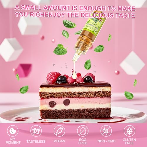 Lebensmittelarom, Kicofood - 12 Konzentrierte Lebensmittel Aromaöl, flavoring oil für Joghurt, Getränke, Desserts, Quark, Kuchen - 6ml