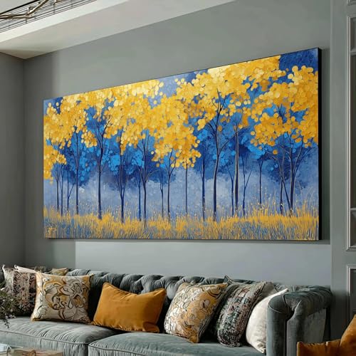 Tableau sur toile arbres d'automne dorés pour réchauffer votre séjour