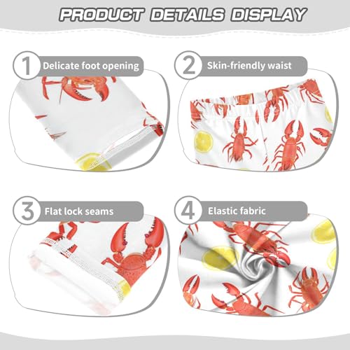 Wusikd Lobsters Girls' Leggings Toddler Doodles Lemon Kids Yoga Pants Dance Active Tights 4T3