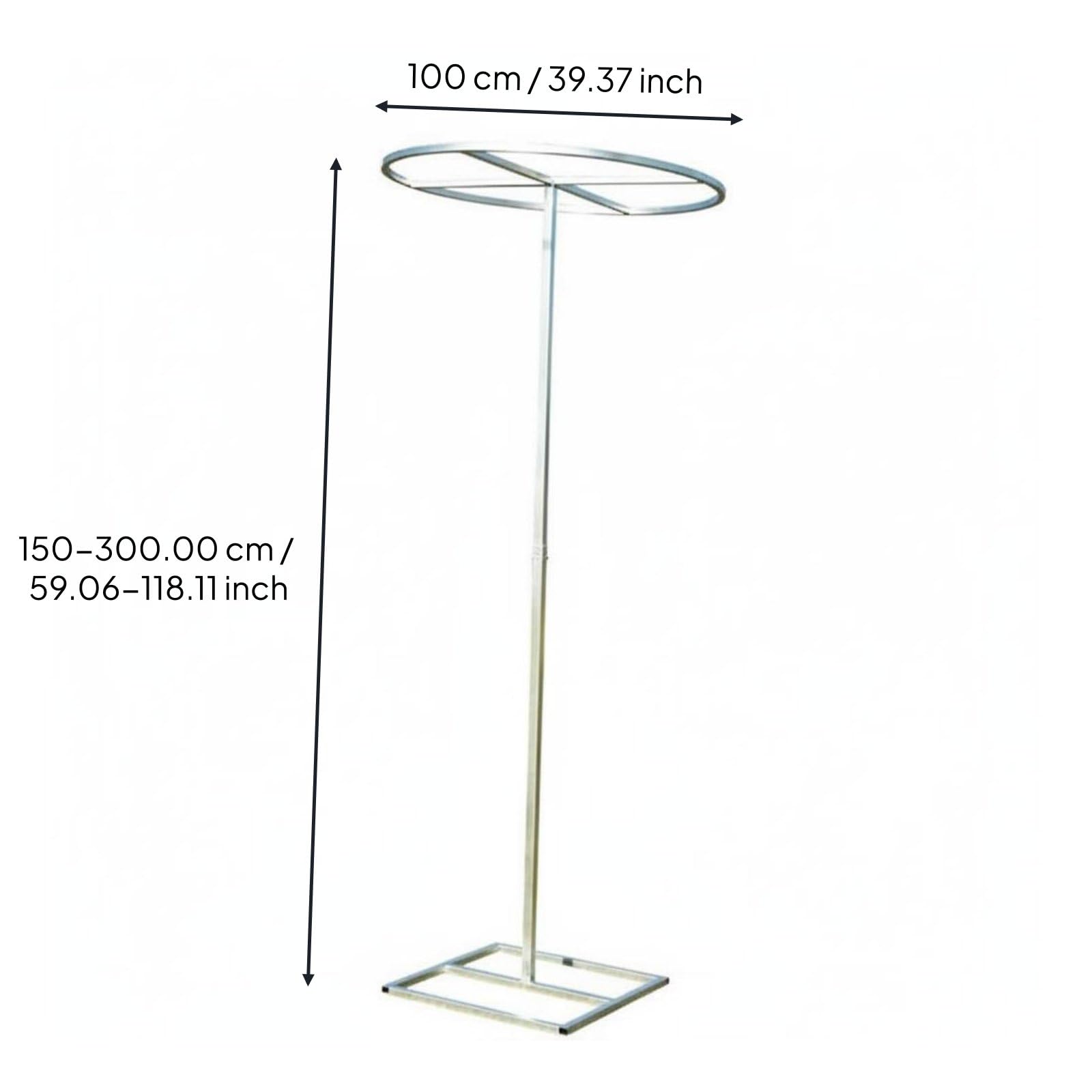 Anillo de Soporte Ajustable Aro Soporte Base Colgante Estructura Regulable Marco Telescópico Regulable para Techos Variados y Montaje Rápido Adecuado, Natural, 100CM