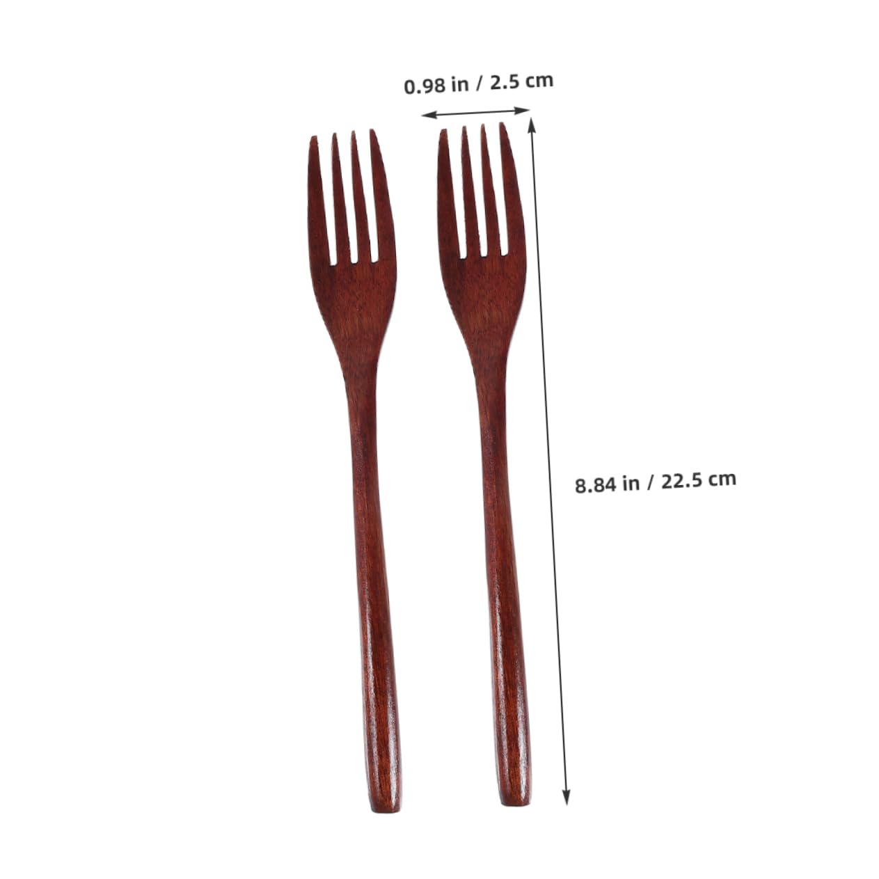 KICHOUSE Elegant Wood Salad Forks 2 Piece Set for Salad Pasta Dessert Ergonomic Design