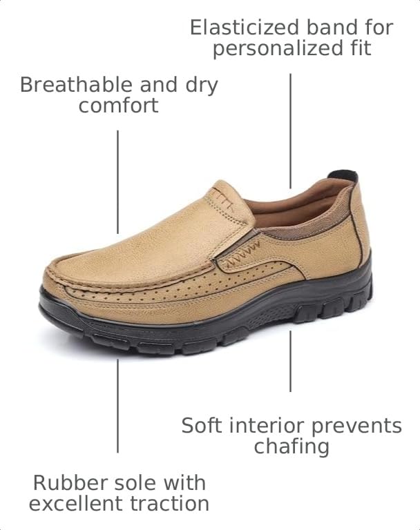 Image of COSIDRAM Men's Slip-On Loafers Lightweight Walking Shoes Daily Casual Wear | Convenient slip-on design, timeless casual shape, suitable for daily outings and light outdoor activities