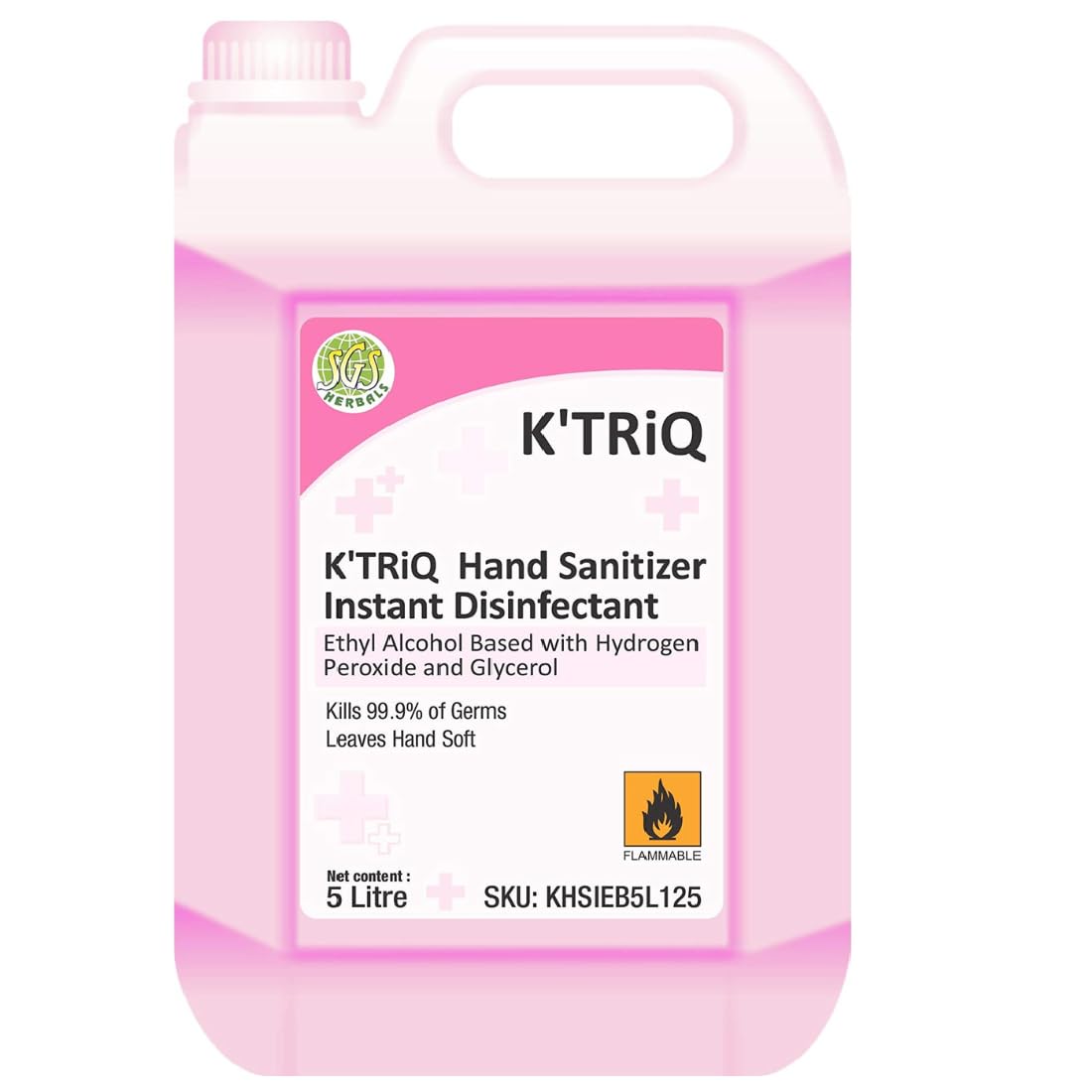 KTRiQ 80% Instant Disinfectant Hand Sanitizer- Ethanol with Hydrogen Peroxide- Pink Hand Sanitizer Bottle (2 x 5 L) (B08R62VC6L) Amazon Price History, Amazon Price Tracker