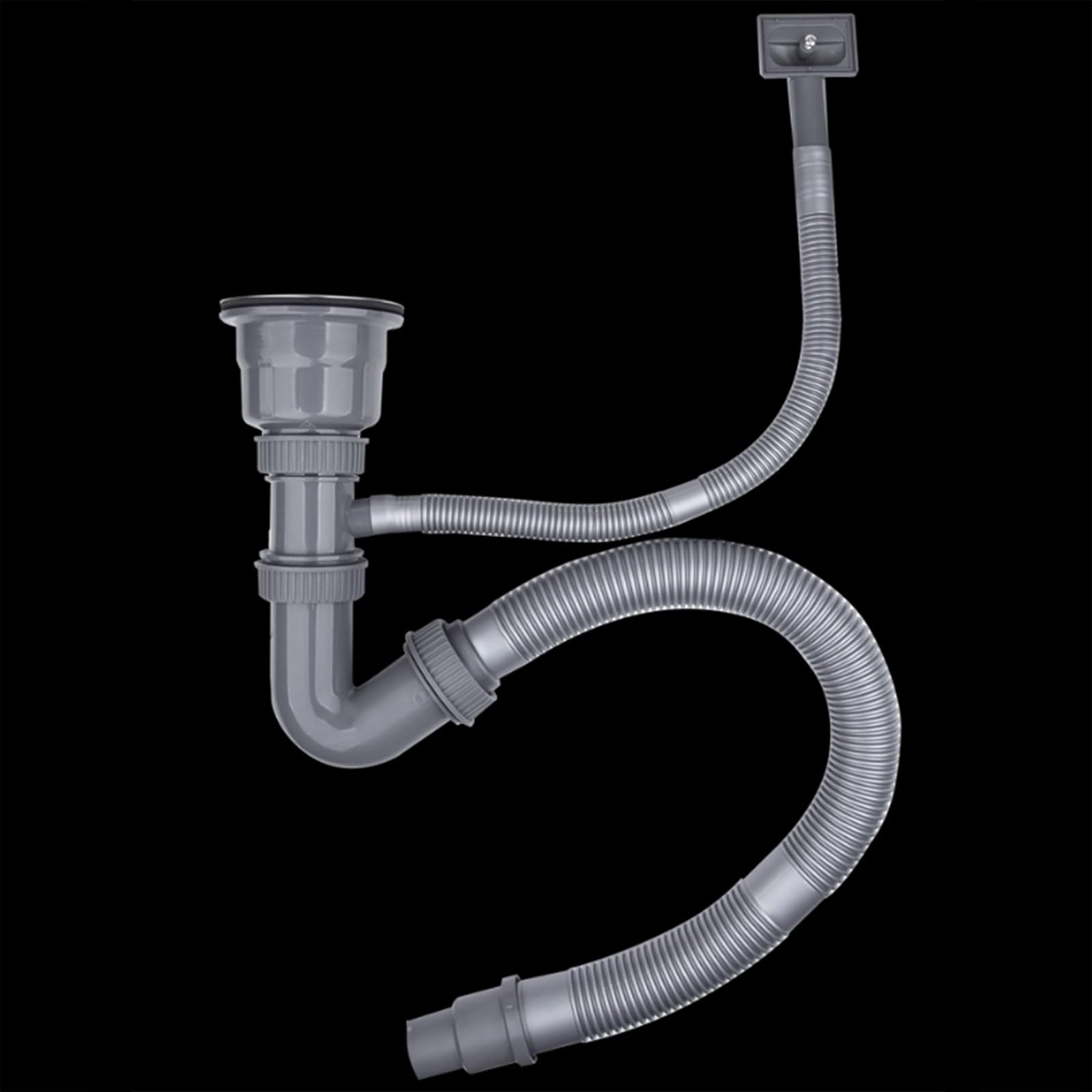 Lavandino Compatto in Acciaio Inox per Camper, salvaspazio, per Piccoli Appartamenti, con ASSE Laterale, Ideale per Lavanderia, Balcone e spazi ristretti (50 x 48 x 22 cm)