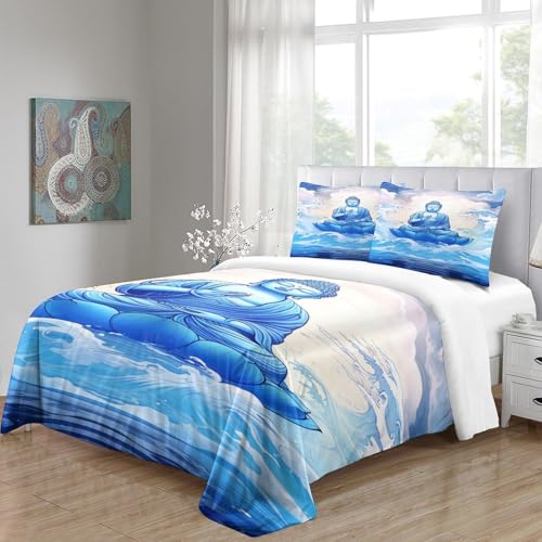 Housse de couette Bouddha hypoallergénique pour un lit simple sans pli