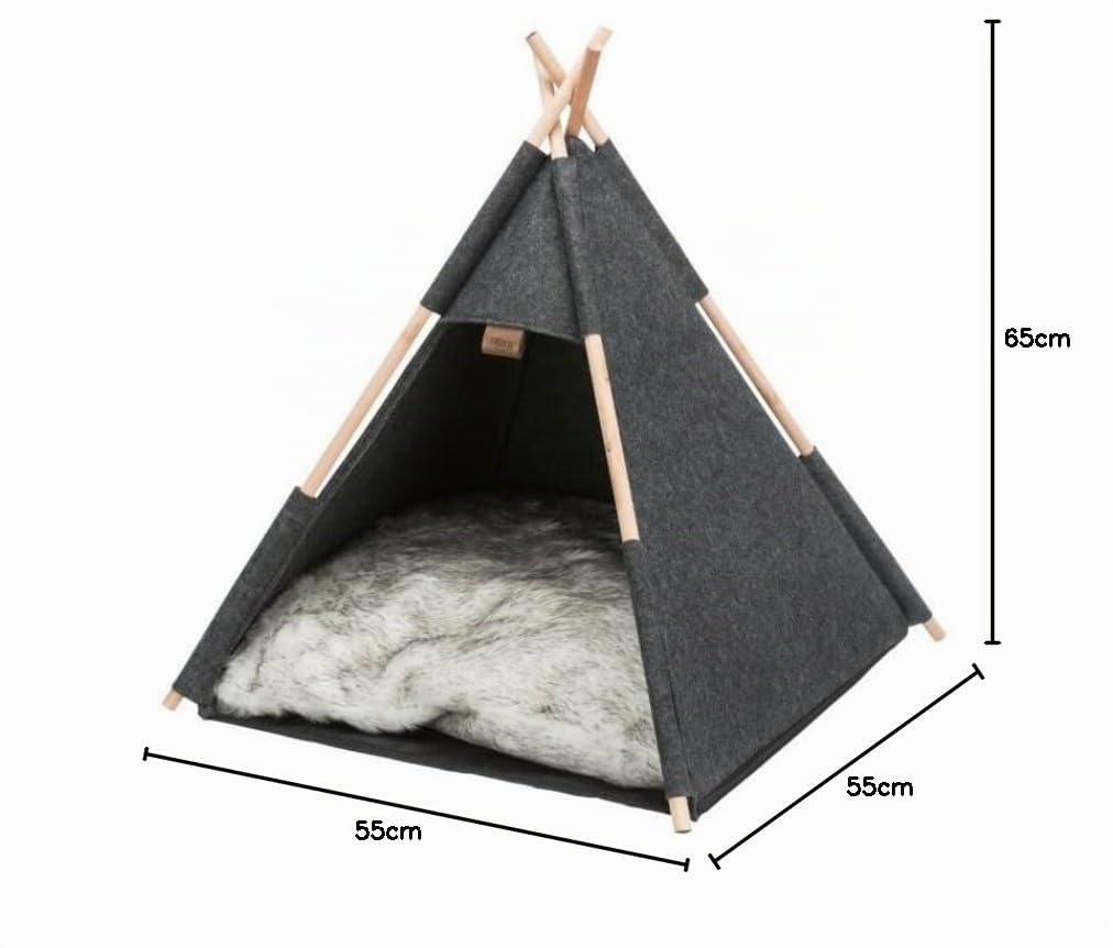 TRIXIE Cueva Tipi, Fieltro, 55 × 65 × 55 cm, Antracita