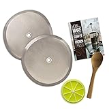 HEFU French Press Replacement Screen Filter-Metal Center Ring- (Pack of 2) 4 Inch - Reusable...