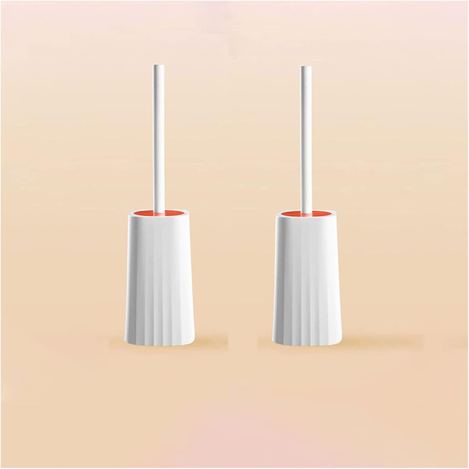 Toilet Brush Holder Toilet Brush And Holder,2 Pack Toilet Brushes With Modern Design, Stable Bottom & Extended Ergonomic Handle,White Toilet Bowl Brush For Your Bathroom Toilet Brush Holders(B)