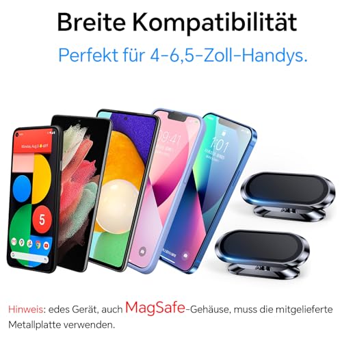 Coolpow Handyhalterung Auto Magnet【2 Stück】 Handy Halterung Auto Magnet【Ganzmetall】 Universal Magnetische Handyhalter Auto für Armaturenbrett【360°】 KFZ Handyhalterung für Samsung iPhone Alle Telefon