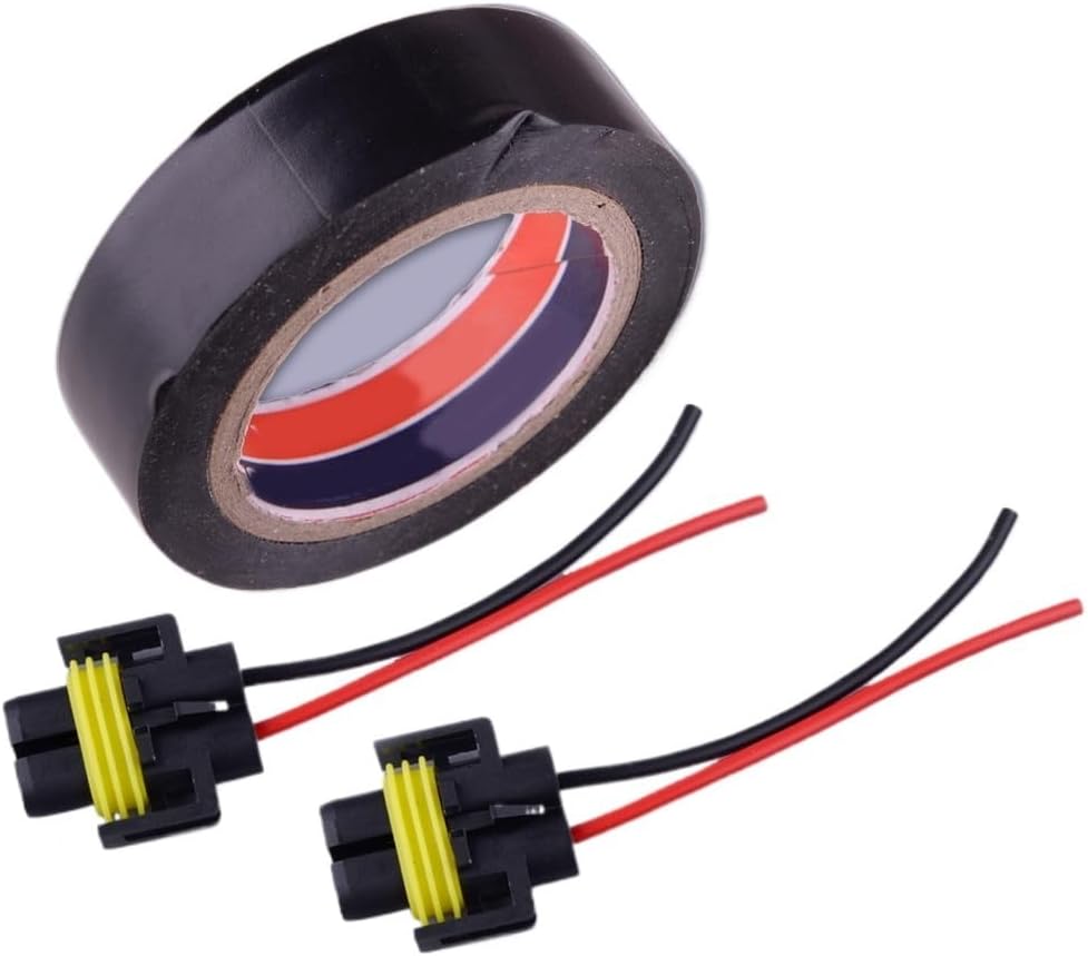 2pcs all Female 880 Fog Light Lamp Bulb Plug Adapter Socket Wire Harness Pigtail with Insulation Tape 9442876 05096026AA