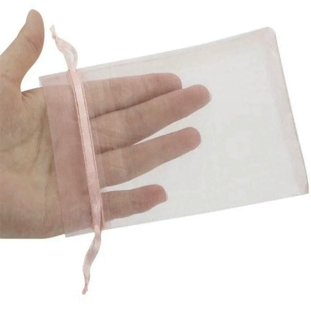 50 Stück Organza-Schmuckbeutel mit Kordelzug, kleine Tasche zum Verpacken von Ohrringen, Geschenkverpackungen, Hochzeitsgeschäften, Organizer