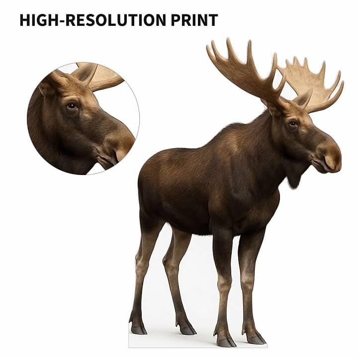 Image of Moose 3FT Life Size Cardboard Cutout - A Fun Animal Standup for Photo Booths, Birthday Parties, and Events