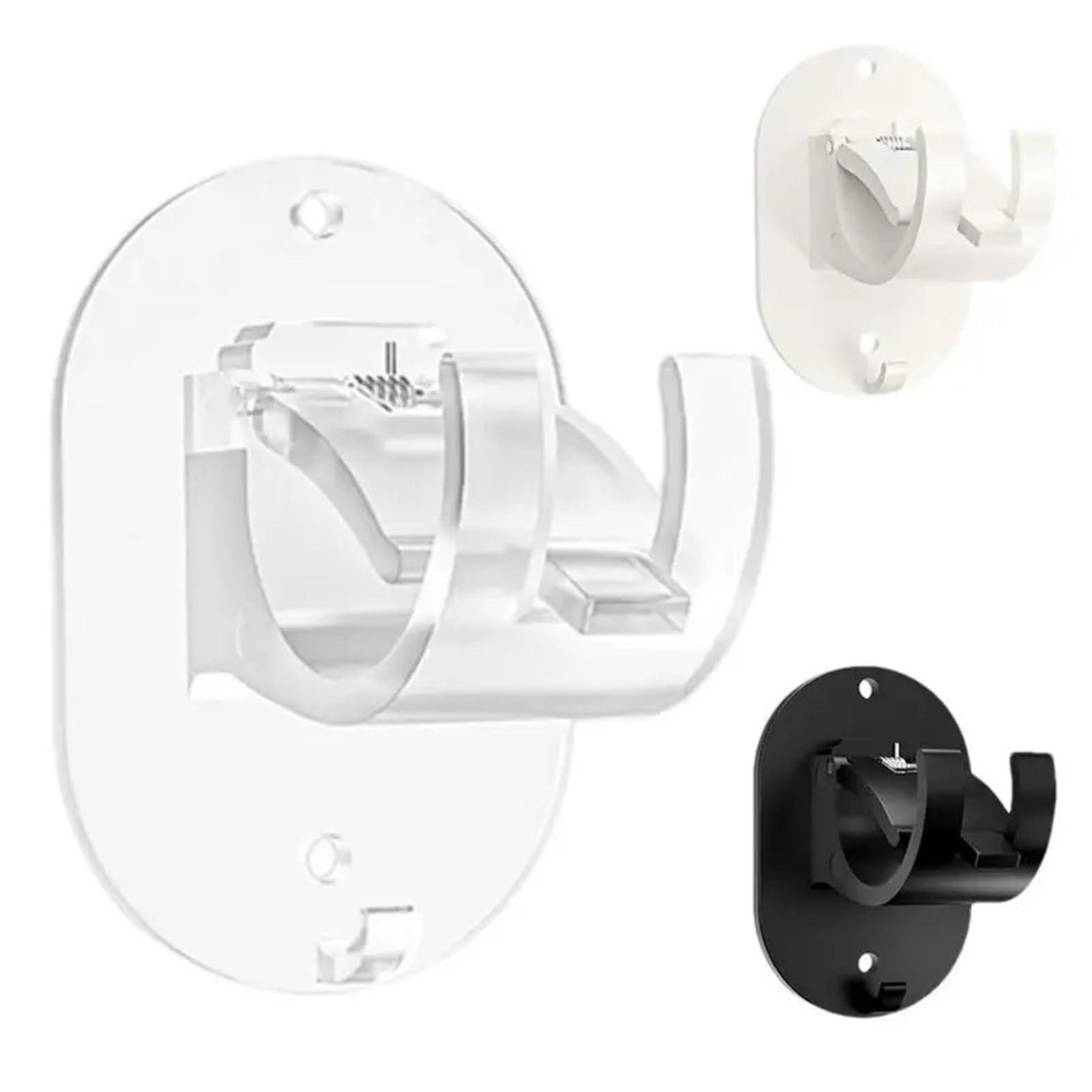 Lot de 10 supports de tringle à rideaux auto-adhésifs robustes pour salle de bain, chambre à coucher (blanc)