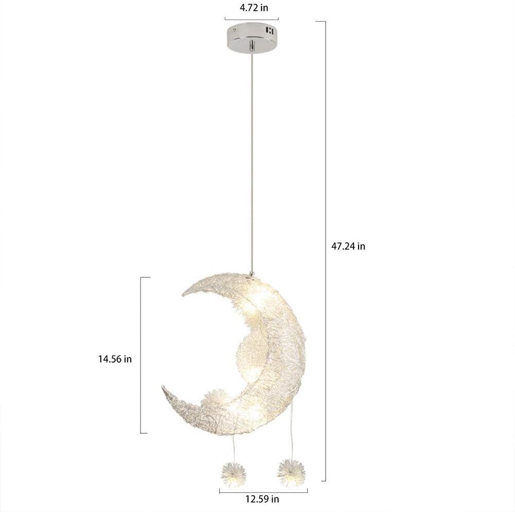 Creative Moon and Stars Fairy Led Pendant Lamp Nursery Light Shade, Chaner Ceiling Kids, for Bedroom Children Lighting Decoration [Energy Class A+],Warm White
