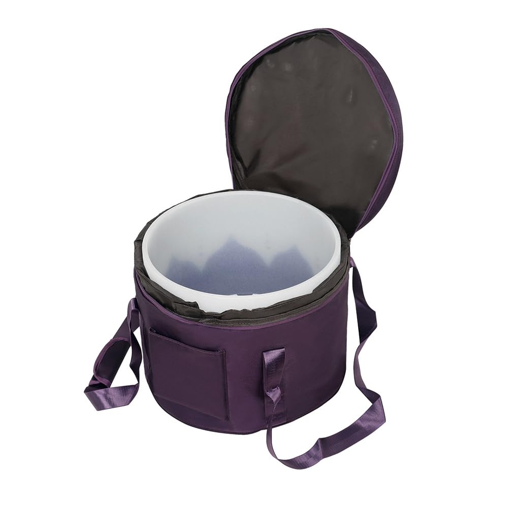 Bolsa de transporte para cuencos cantores de meditación y yoga, estuche de viaje con cremallera de doble capa para cuencos cantores de 8 pulgadas (morado)