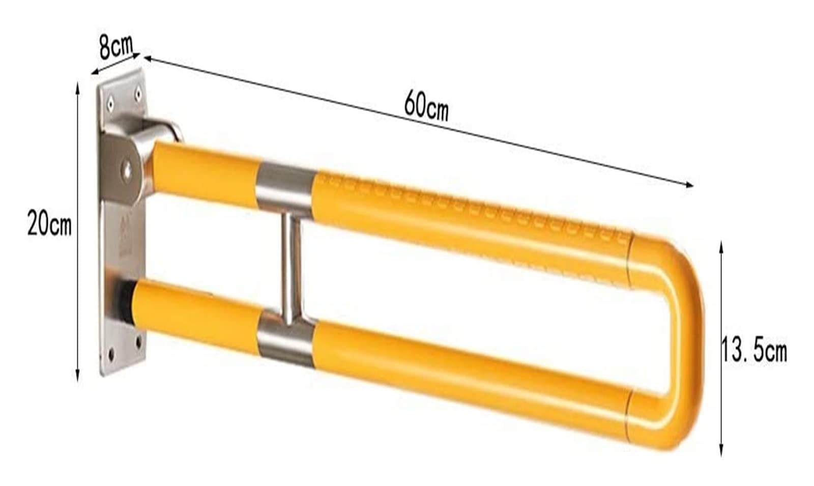 Barras de agarre plegables de acero inoxidable con ventosa de acero inoxidable, soporte de seguridad, reposabrazos de seguridad para montar en la pared (color: a)