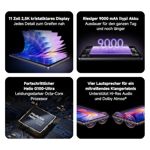XIAOMI Redmi Pad 2 Tablet 4+128GB, 11 Zoll 2,5K Display, 9000 mAh, Grau