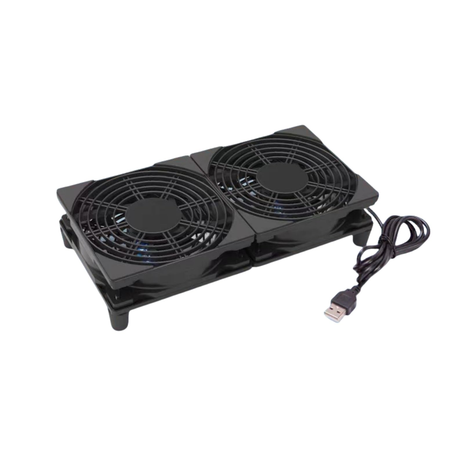 Yeiwenl 5V Quiet Dual USB Cooling Fan 120mm x 2 with 1200mm Cable,76CFM Airflow Cooling for Router, Computer, Mac Mini, PlayStation, Rack DIY Audio