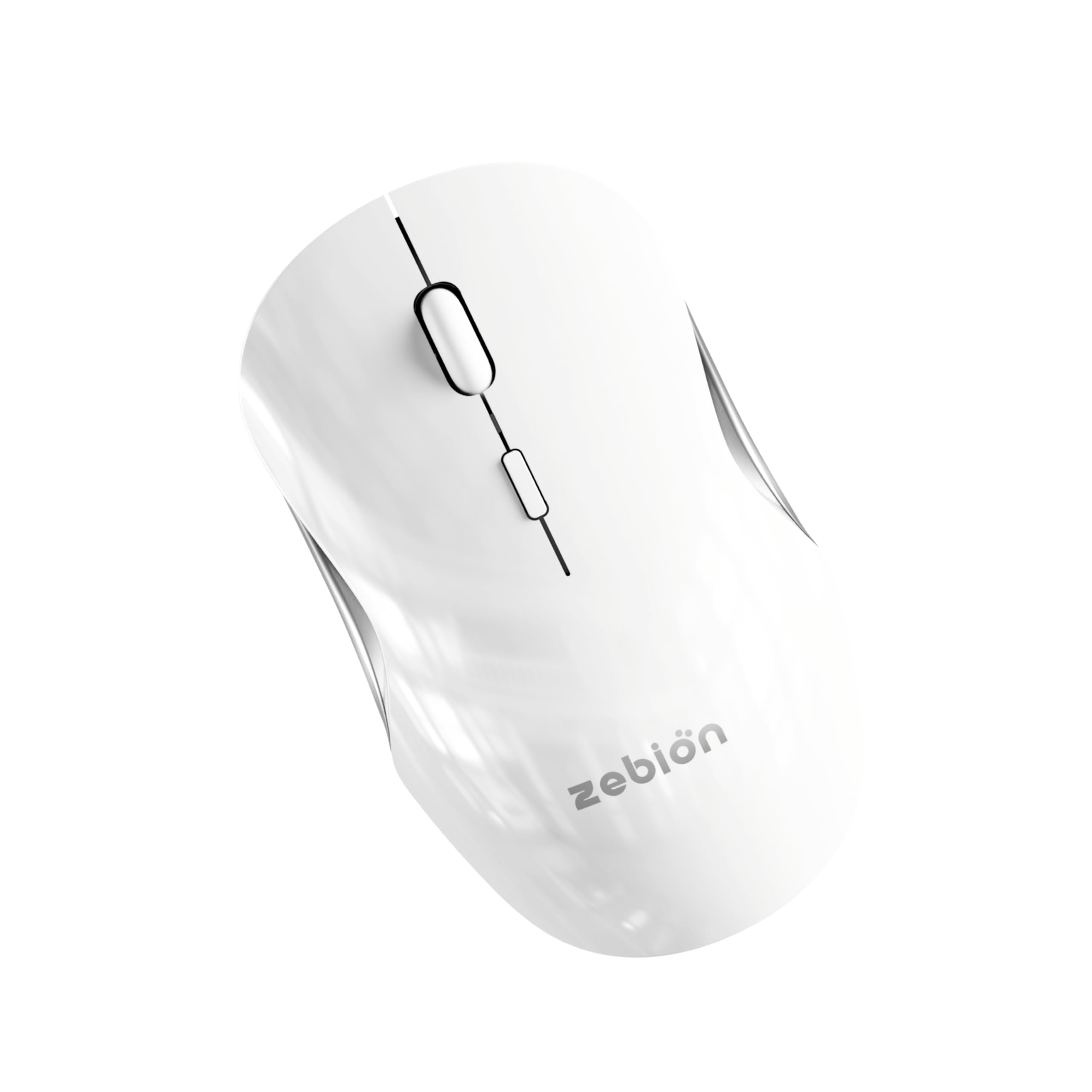 Zebion Connect-3 Triple Mode/Multidevice Mouse,Rechargeable Battery with Type C Cable,Upto 2400 DPI, Silent Click, Ergonomic Design (Bluetooth 5.3 +Bluetooth 5.3, 2.4GHz Wireless) (White)-image-49