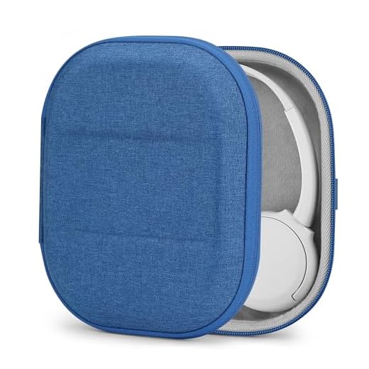 Geekria UltraShell fodral kompatibel med Sony WH-CH510, WH-CH500, WH-XB900N, WH-1000XM4, WH-1000XM3 hörlurar, ersättningsskyddande skyddande hårt skal resväska med kabelförvaring (blå)