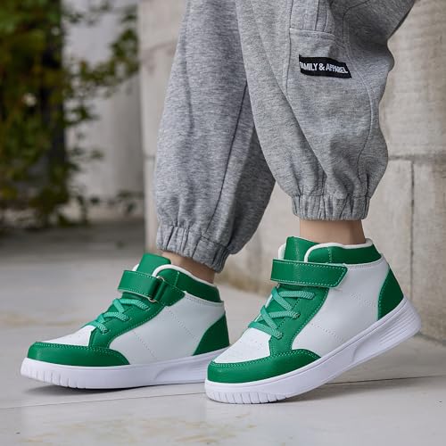 Toddler Girls Slip On Shoes Boys Running High Top Sneakers Lightweight Casual Walking Kids Gym Shoes Green 84