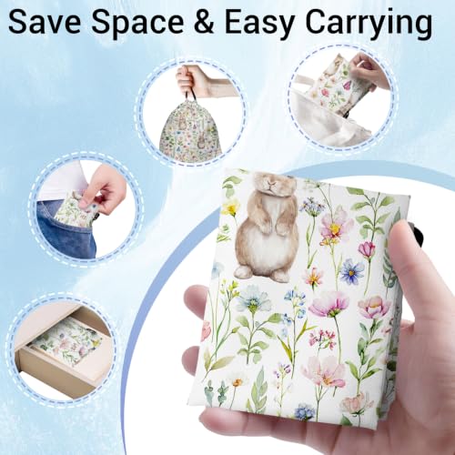Image of Bunny Drawstring Bag Foldable Storage Pouch Bags for Cloth Shoes