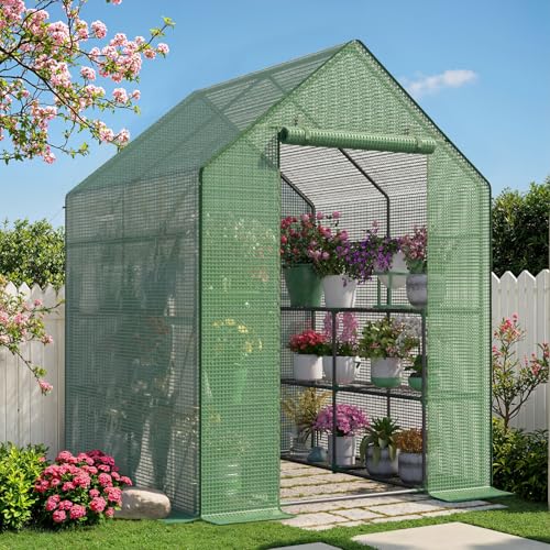 Greenhouse for Outdoors 57x57x76 with Shelves