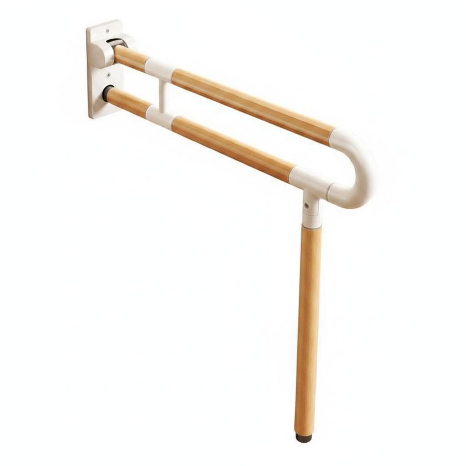 Amagogo Soporte Plegable para Inodoro Barra de Apoyo Pasamanos Asidero Abatible de Ahorro de Espacio con Empuñadura Segura Adecuado para Baño Familiar Aseo, 70CM