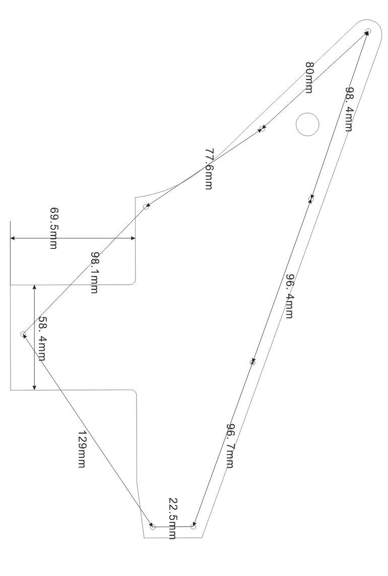 Custom Guitar Pickguard For Gibson 76 Explorer Re-Issue Style (1 Ply Silver Mirror)