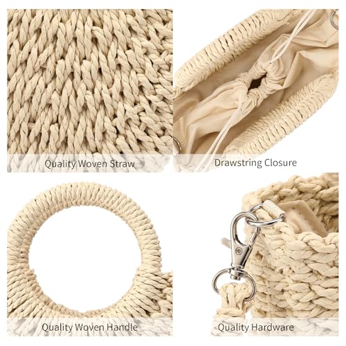 Image of RNIEGA Small Straw Crossbody Bag for Women Woven Summer Shoulder Phone Purse Beach Handbag for Vacation