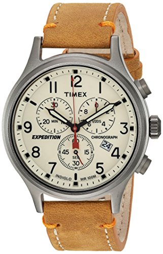 Timex�j��Expedition Scout�N���m�O���t���U�[�X�g���b�v�E�H�b�` Tan/Natural