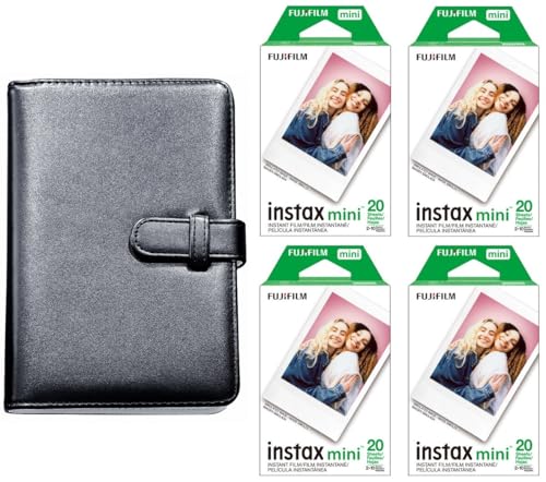 Paquete de película instantánea FUJIFILM Instax Mini para cámaras Mini EVO, Mini 12, Mini 11, Mini Liplay y Mini 41, incluye película instantánea Mini y álbum de fotos Pocket Mini Instax de 108 bolsillos, color negro (80 exposiciones) miniatura 1