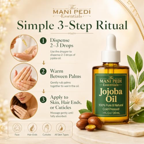 Image of TMPE Jojoba Oil for Hair Growth, Skin Glow & Nail Health | 100% Pure & Cold Pressed | Deep Hydration with Vitamin E - 30ml