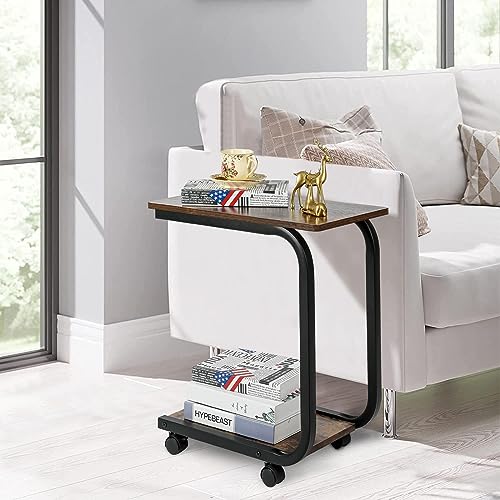 Gadnrm Side Table Sofa Couch End Table Laptop Table, Coffee Table, End Table Under Sofa Overbed Table,Sofa And Bed Snack Table With Wheels For Living Room & Bedroom . #TOP4