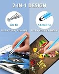 Stylus Pens for Touch Screens, Universal 2 in 1 Stylus Pen for iPad Compatible with iPhone, iPad, Android, Microsoft Tablets, Phones, Surface,[5 Pack]-Blue,Green,Pink,Purple,Yellow