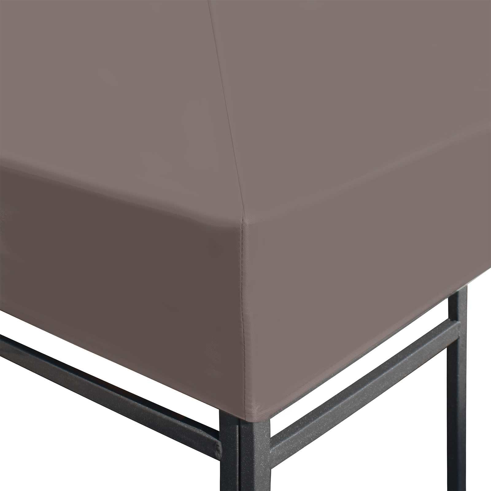 Housse de tonnelle taupe 300 x 300 cm polyester et acier - Housse de tonnelle pliable imperméable avec barres de support pour jardin ombrage en été