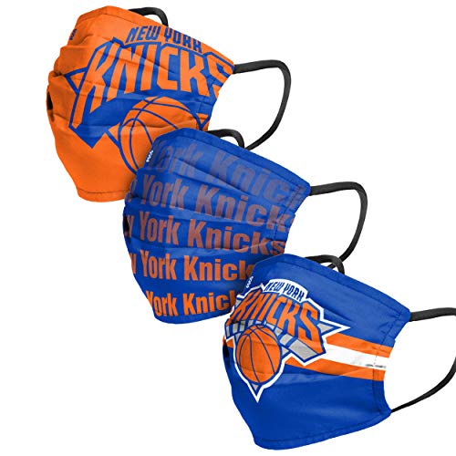 FOCO New York Knicks NBA Matchday Face Cover - Youth - 3 Pack