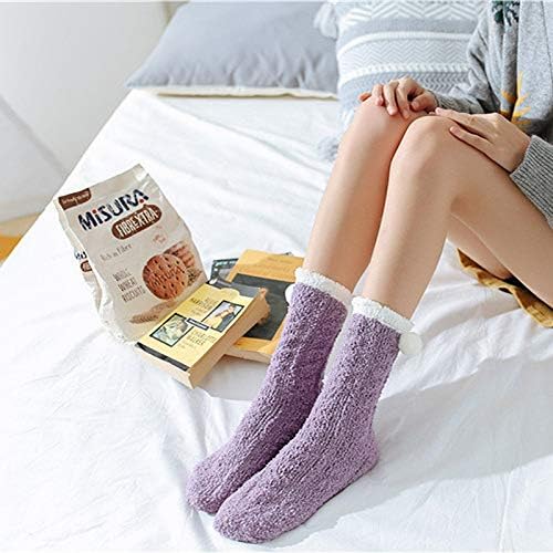 Image of Loritta 6 Pairs Womens Fuzzy Socks, Winter Warm Fluffy Slipper Socks