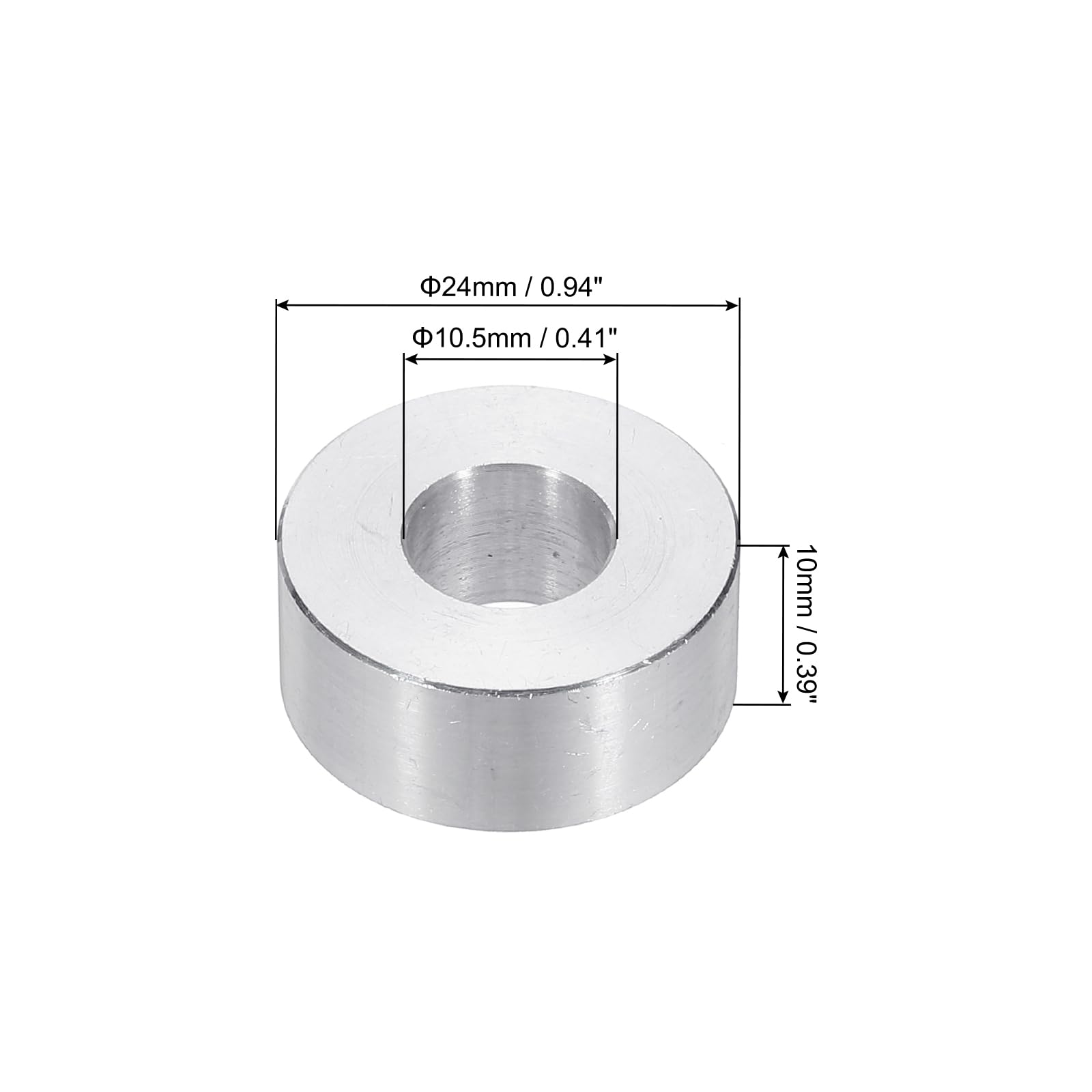 PATIKIL M10 Aluminum Spacers, 6 Pcs 3/8" x 1" Metal Spacers for 3/8 or M10 Screw Bolts - Image 2