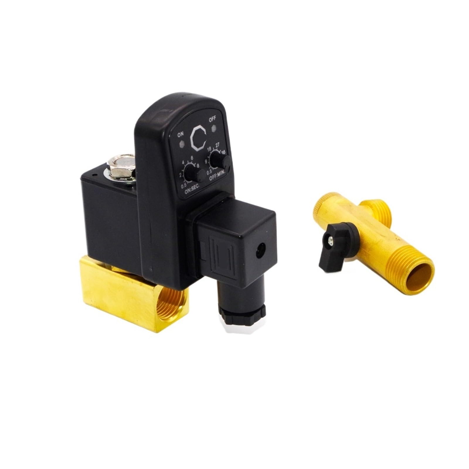1 válvula de drenaje eléctrica de 1/2 pulgadas con temporizador de drenaje automático. (Size : 1/2", Color : AC220V)