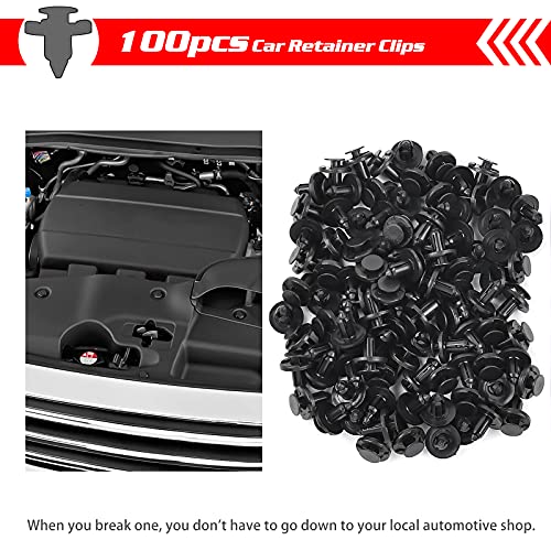Image of OTUAYAUTO 100Pcs Front Bumper & Radiator Support Retainer Clips Plastic Push Fender Liner Clip 11296-AG000-8mm Hole Compatible with Nissan Maxima Versa Altima & Infiniti - 01553-09321