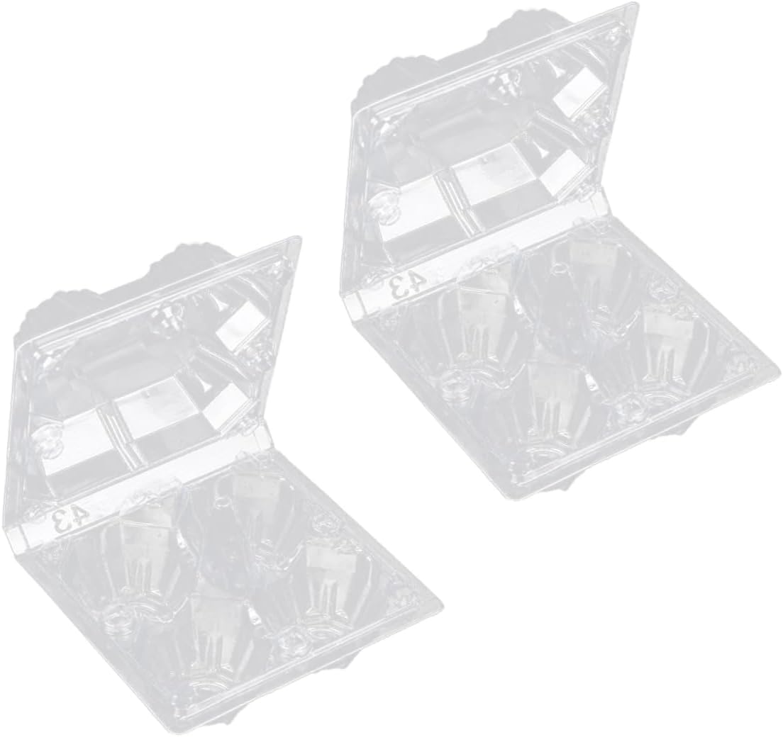 Egg Holder Box 4 Grids 50pcs Egg Cartons Plastic Storage Container Leakproof and Space-saving for Kitchen
