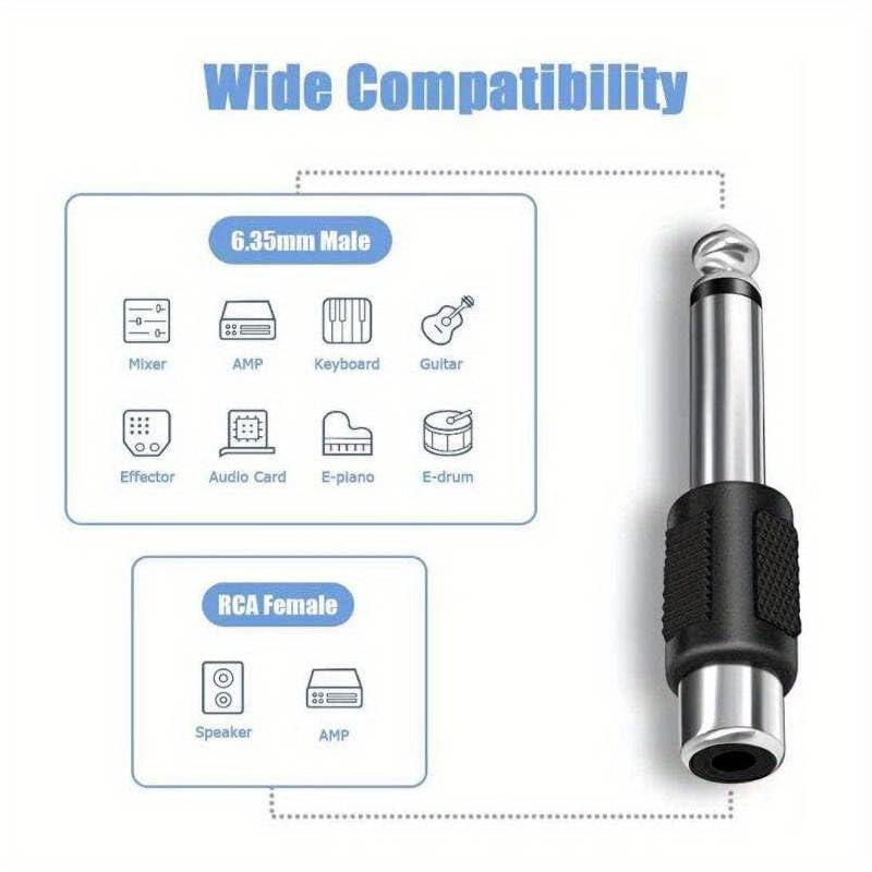 Convertore Cavo Adattatore Audio Da 2 Pezzi 6,35 Mm Jack - Foto 9