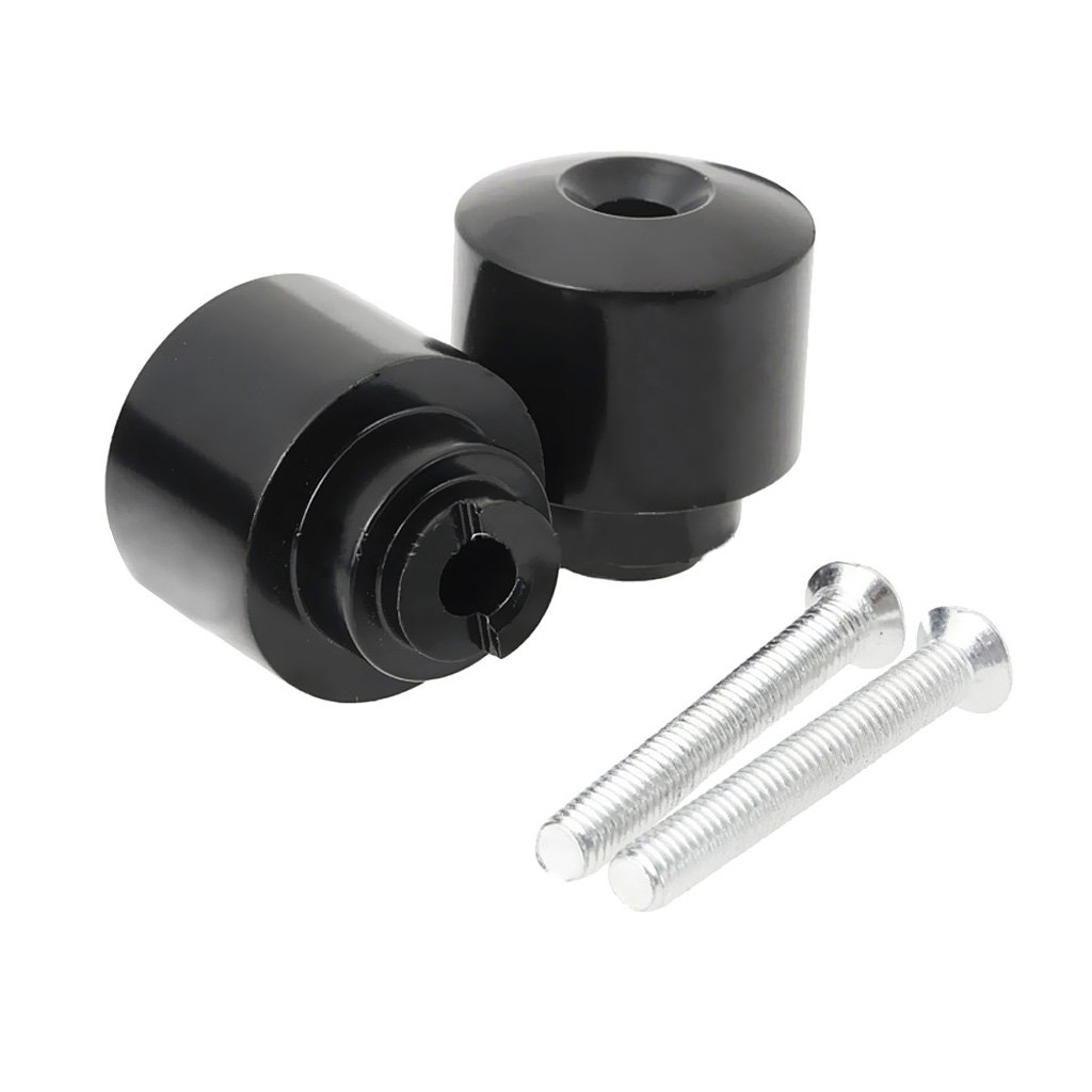 2 Pcs Contrappesi Peso Bar Ends Alluminio Moto Sports - Nero