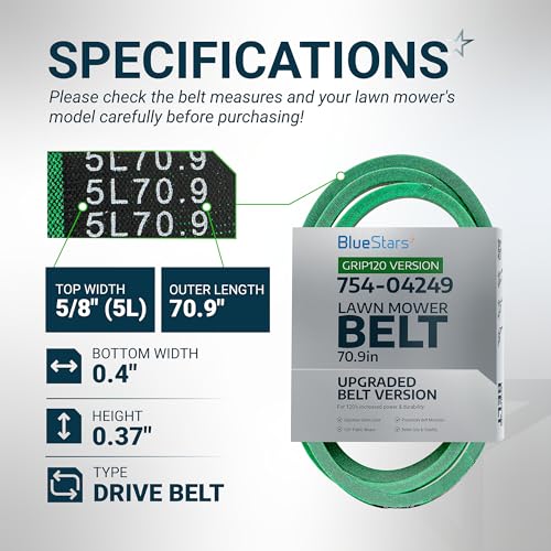 Image of [Upgraded Grip120] BlueStars 954-04249A 754-04249 Lower Drive Belt 70.9 inch