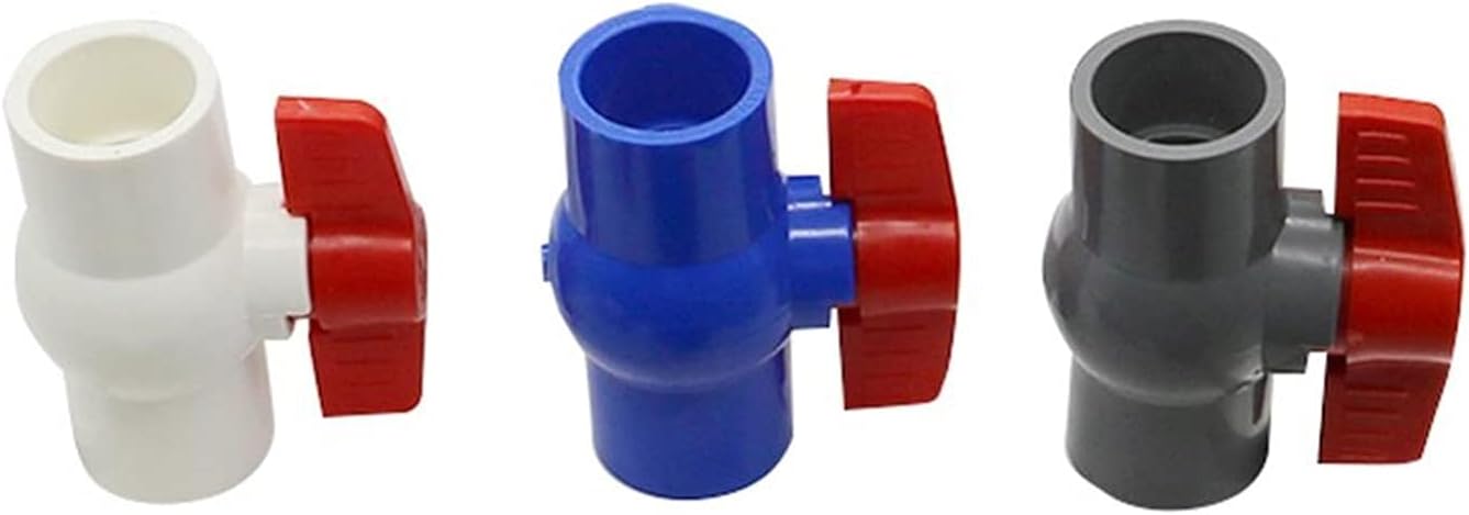 Hose Connector Adapter Water Supply White Blue Gray Pvc Plastic Bushing Ball Valve Inner Diameter 32Mm to 32Mm 2-Way Water Flow Controller Switch/White