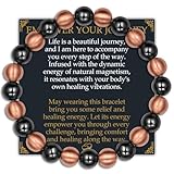 Jecanori Copper Magnetic Bracelet for Men Women, 3800 Gauss Pure Copper Jewelry with Stretch Beads, Unisex Spiritual Gift, Birthday Gifts for Parents, Hematite Bracelet for Mom Friends