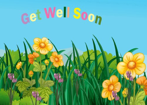 Bright Get Well. Message inside reads Wishing you...