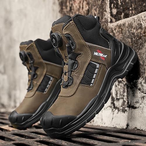 Image of Composite Toe Work Boots for Men and Women - Exceeds Steel Toe Protection, Quick Fit System, Kevlar Puncture-Resistant Midsole, S3 HRO Certified, Heat-Resistant, Waterproof, Rubber Slip-Resistant Outsole, Safety Shoes for Industrial & Welding Use