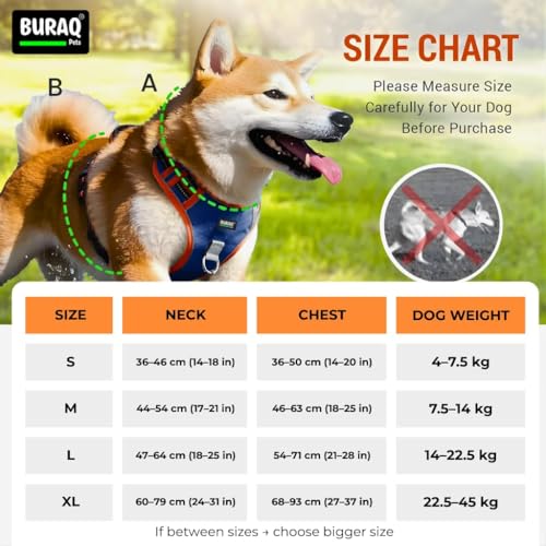 Image of Buraq Pets Premium Dog Harness with Leash | Reflective | No Pull Adjustable